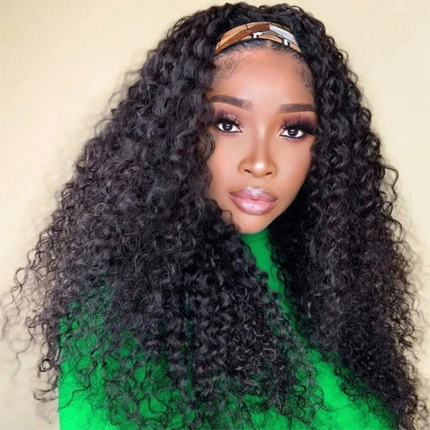 Flash Sale Ashimary Curly Virgin Hair Glueless Headband Wig Natural Color