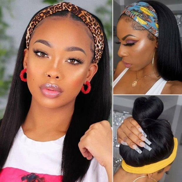 Flash Sale Ashimary Curly Virgin Hair Glueless Headband Wig Natural Color