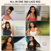 Water Wave Invisi Strap Snug Fit 360 Transparent Lace Frontal Bleached Knots Pre Cut Lace Wig