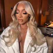 ash blonde wigs body wave lace frontal wigs