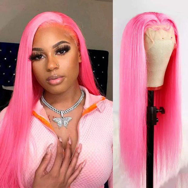 barbie ashimary hair pink wig pink lace front wig pink wig