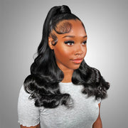 Ashimary Breathable HD Transparent Lace Frontal Human Hair Body Wave Wigs Pre Plucked