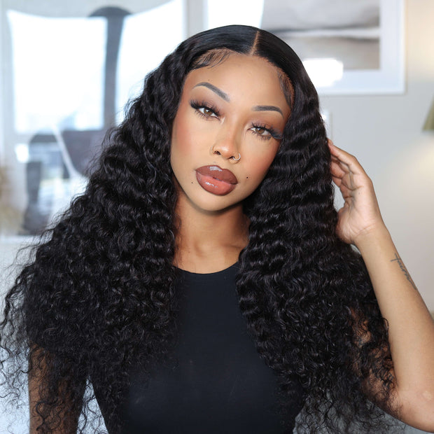 Water Wave 5x5 HD Transparent Lace Closure Wig Natural Color