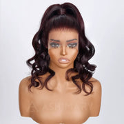 Dark Plum Glueless 360 Lace Frontal Wigs With Invisi Strap Ready & Go 