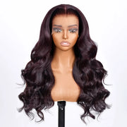 Dark Plum Glueless 360 Lace Frontal Wigs With Invisi Strap Ready & Go 