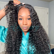 Pre Cut Lace Deep Wave Glueless Wig with Pre Plucked Hairline & Bleached Knots