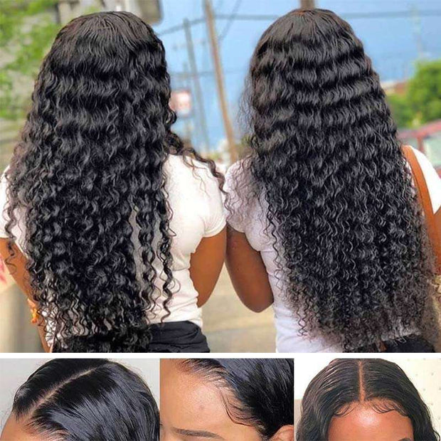 Clearance Sale Deep Wave 5*5 Glueless Lace Closure Wig