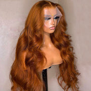 Copper Brown Body Wave Lace Frontal Human Hair Wig