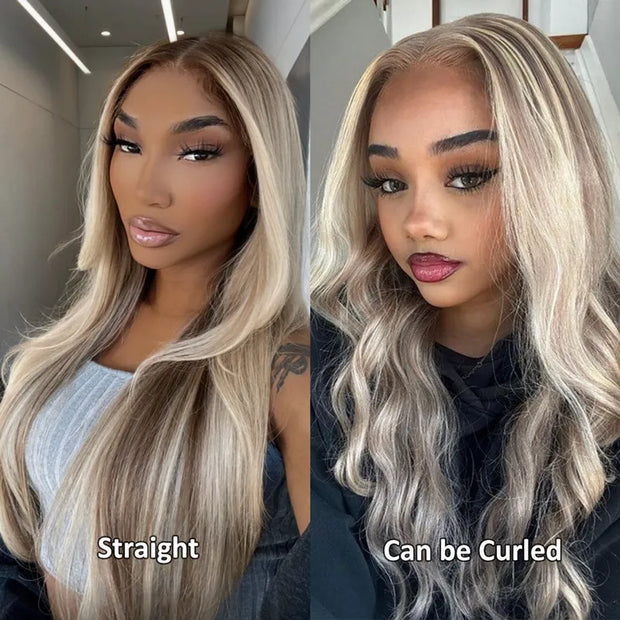 Straight Hair Bundles Customized Color Blonde Balayage on Brown Hair 3pcs/pack 10A Brazilian Human Hair