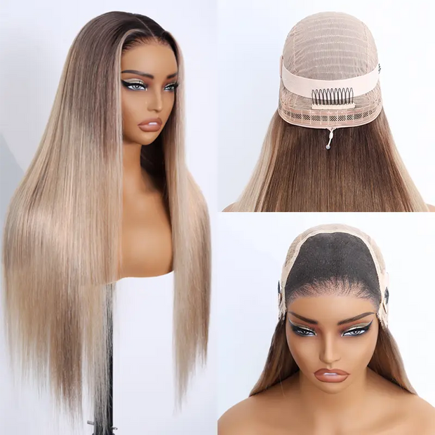 Highlight Blonde Ombre Straight Wig 