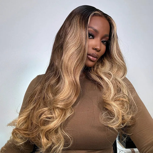 Highlight Blonde Ombre Straight Wig