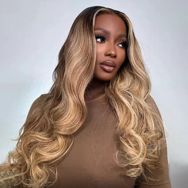 Highlight Blonde Ombre Straight Wig