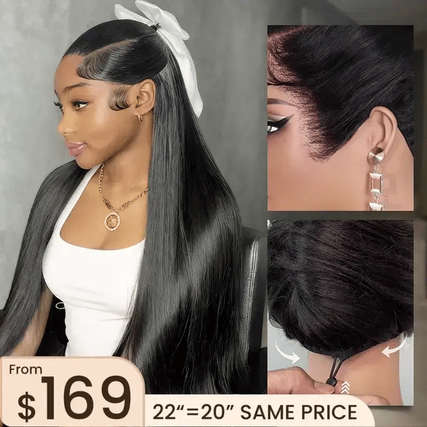 Ashimary Transparent 13x6 Lace Front Wig Straight Human Hair  display picture 3