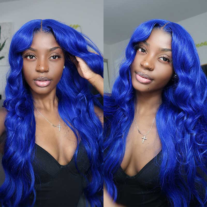 Blue Wig 13x4 HD Lace Wigs Straight Brazilian Hair 