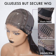Glueless Double Drawn Blunt Cut Bob Transparent Lace Wig 10A Double Drawn Human Hair