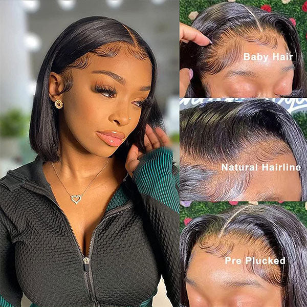 BOGO SALE: $139=16' Ginger Color 13x4 Lace Frontal Wig +Natural Color 10'' Bob Glueless 4x4 Closure Wig
