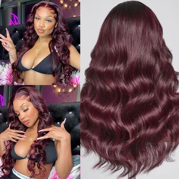 Dark-99J-Burgundy-Body-Wave-13x4-Frontal-Lace-Glueless-Wig-100%-human-hair