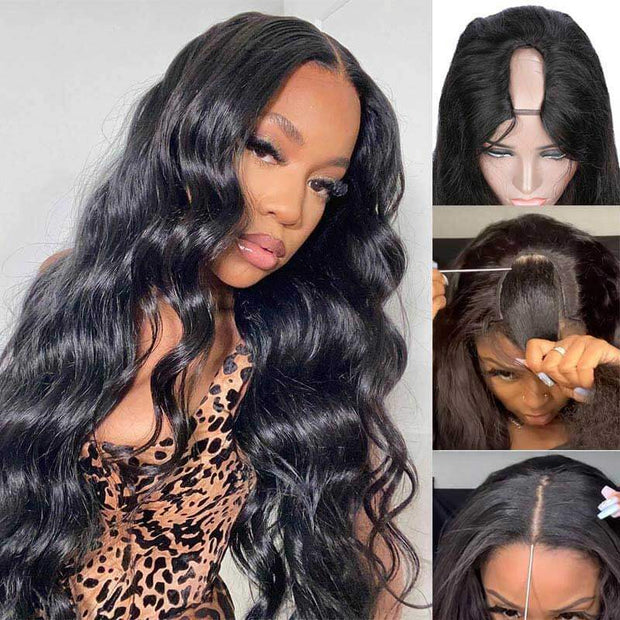 Flash-Sale-Glueless-U-Part-Wig-No-Sew-In-Mininal-Leave-Out-Natural-Human-Hair