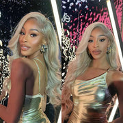 ash blonde wigs body wave lace frontal wigs 