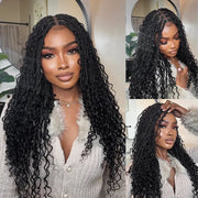 Full Lace Knotless Boho Curls Braided Long Wig