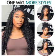 Full Lace Knotless Boho Curls Braided Long Wig
