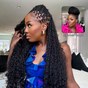 Full Lace Knotless Boho Curls Braided Long Wig