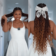 Ombre Color Full Lace Boho Curls Braided Long Wig