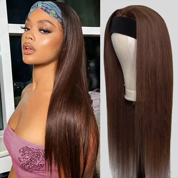 Flash Sale Brown Wig #4 Headband Bone Straight 