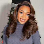 Chocolate Brown Peacock Curls Pull & Go Wig