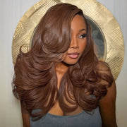 Chocolate Brown Peacock Curls Pull & Go 