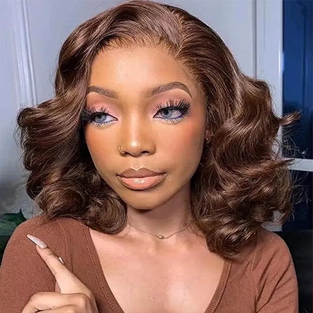 Pre-Styled Bouncy Body Wave Rich Brown 