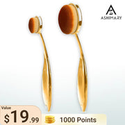 1000 Points | Makeup Brush Set Super Soft Professional Oval Brushes Features Powder Concealer Contour