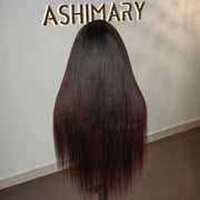 Burgundy Plum Ombre 7x5 Pre-Everything Lace Wig