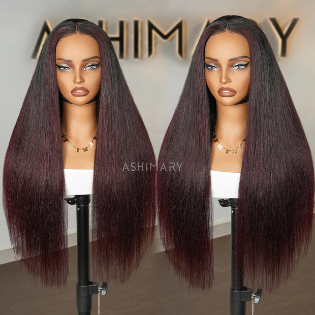 Burgundy Plum Ombre 7x5 Pre-Everything Lace Wig