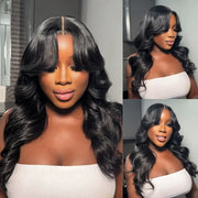 Trendy Layered Cut Body Wave 13x4 Lace Frontal Transparent Lace Wigs 180% Density