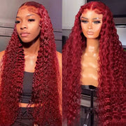 360 lace burgundy loose deep wave wig