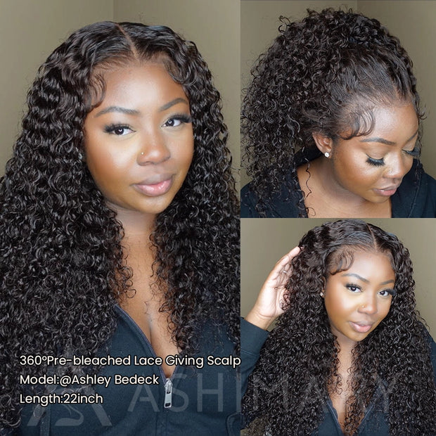 BOGO Invisi Strap Snug Fit 360 SKin Lace Chocolate Brown Water Wave Bleached Knots Glueless Lace Wig
