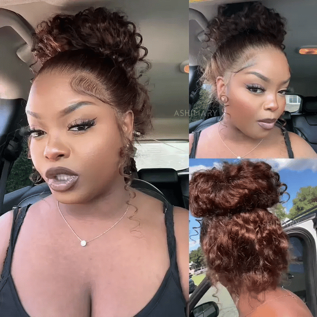 Chocolate Brown Water Wave Invisi Strap Snug Fit 360 Melting Lace Frontal Bleached Knots Glueless Lace Wig