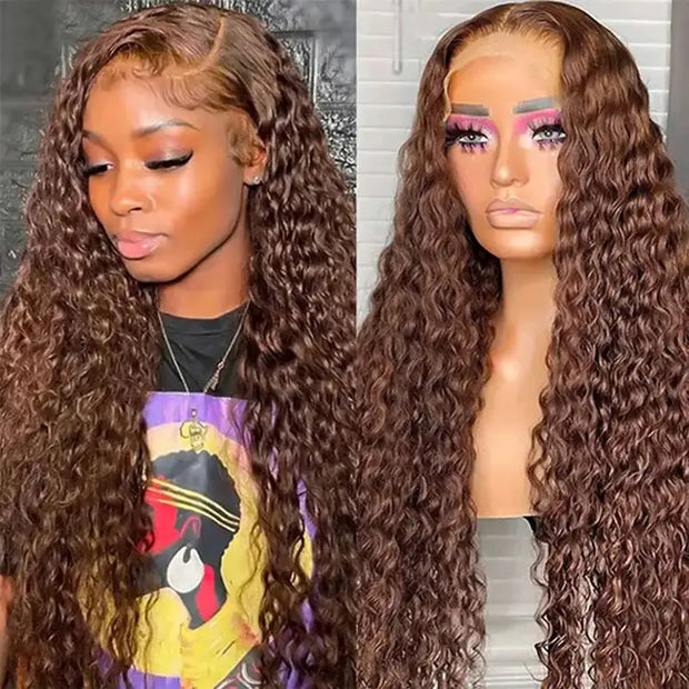 Chocolate Brown 360 Lace Frontal Pre Plucked Wig with Baby Hair Brazilian Any Style Ashimary .com