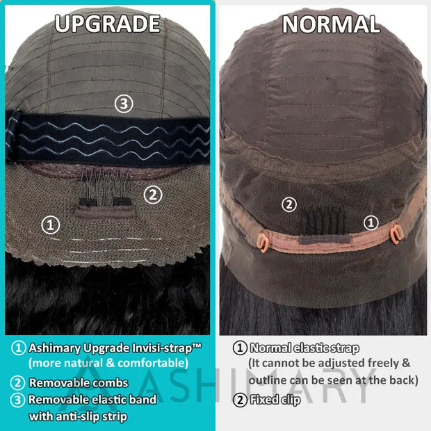 Deep Wave Invisi-Strap™ Snug Fit 360 Transparent Lace Frontal Bleached Knots Pre Cut Lace Wig