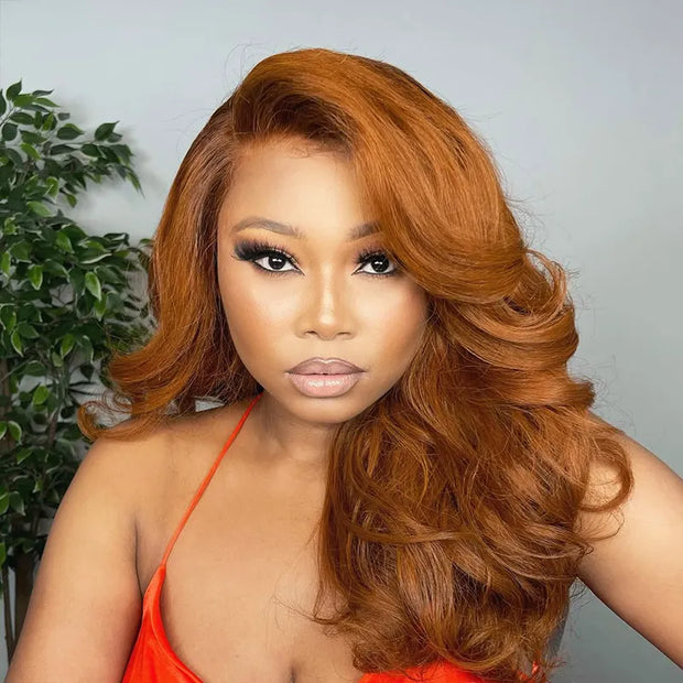 Copper Brown Wig Pre-plucked Body Wave