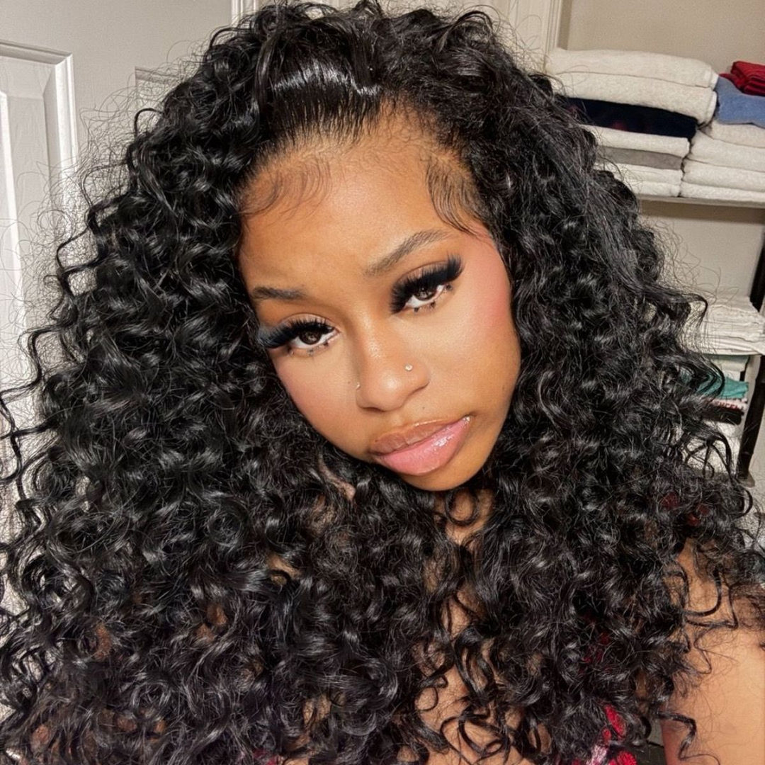 ベアクロー Loose Deep Wave Crochet Hair Natural Black Machine Made Feather