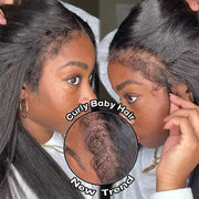 4C Edge Hairline Kinky Straight 13x4 &13x6 HD Transparent Lace Front Wigs With Kinky Edges Baby Hair