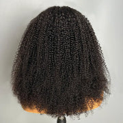 4C Curly Edge Afro Curly Flexible Fit Half Wig With Drawstring 