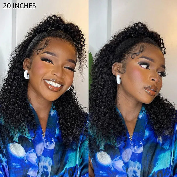 Kinky Curly Invisi-Strap? Snug Fit 360 Transparent Lace Frontal Bleached Knots Pre Cut Wig