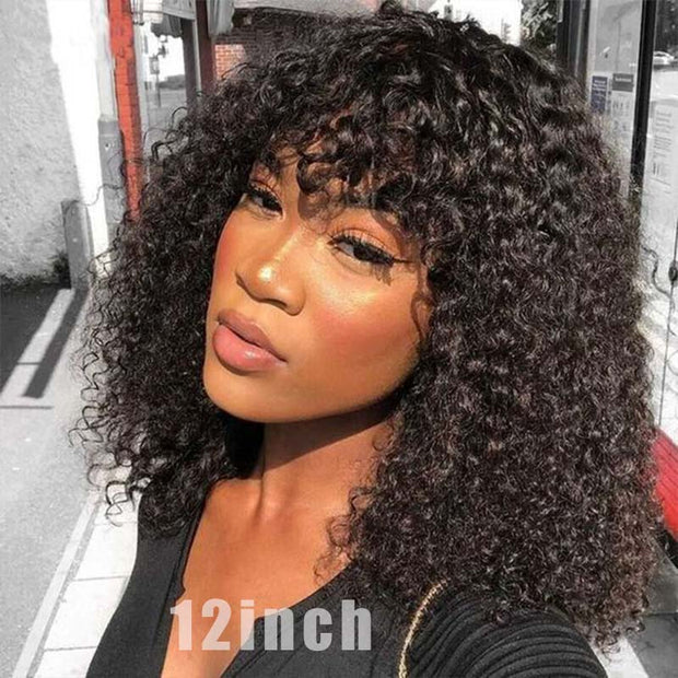 Flash Sale Pre Cut Bangs Put on & Go Body Wave Affordable Human Hair Wig Ashimary