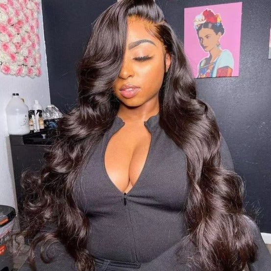 Flash Sale Body Wave 13*4 & 4*4 &13*6 Full HD Transparent Lace Frontal Human Hair Wigs Natural Color 10A Hair
