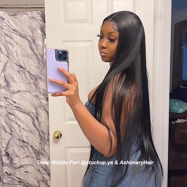 Ashimary Transparent HD Full 13*6 Lace Front Wig Straight Brazilian Human Hair