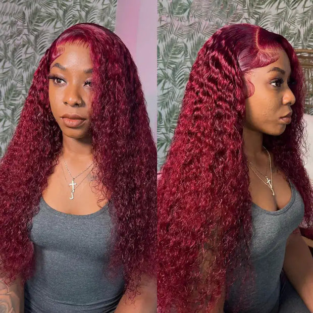 high density thick human hair wig burgundy 