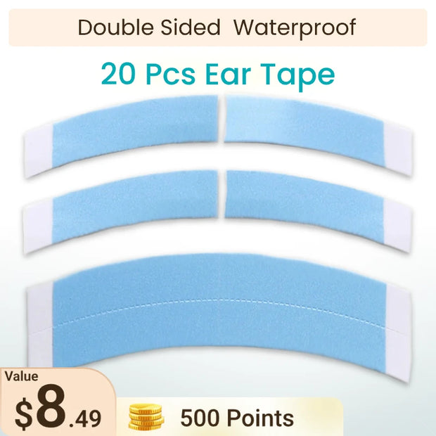 500 Points | 20 Pcs Ashimary Toupee Tape Strips Blue Double Sided Waterproof